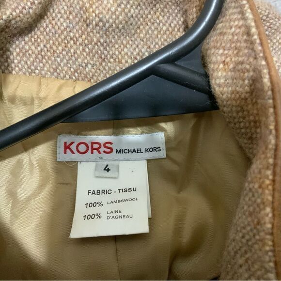 Vintage KORS Michael Kors Women’s Tweed Officers Jacket Wool Coat Size 4 - Picture 9 of 11